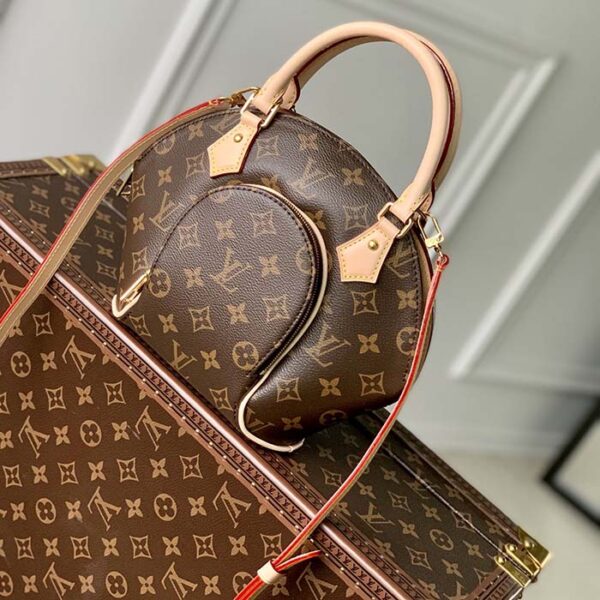 Louis Vuitton Women LV Ellipse PM Handbag Brown Monogram Coated Canvas Cowhide - Image 2