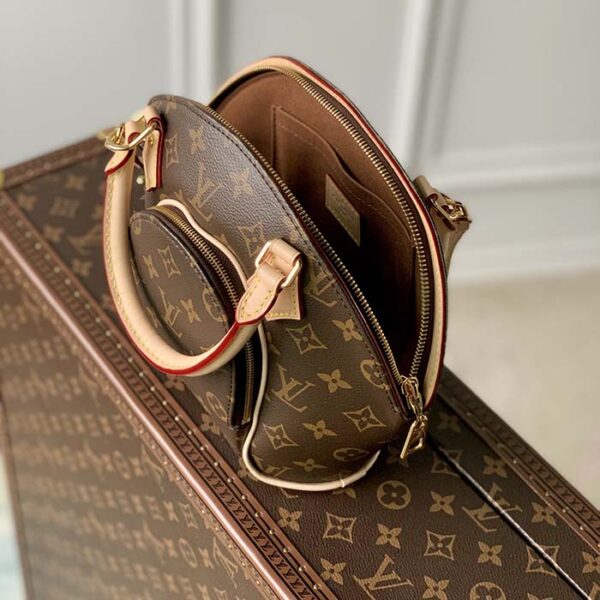 Louis Vuitton Women LV Ellipse PM Handbag Brown Monogram Coated Canvas Cowhide - Image 6