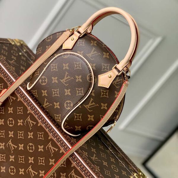 Louis Vuitton Women LV Ellipse PM Handbag Brown Monogram Coated Canvas Cowhide - Image 3