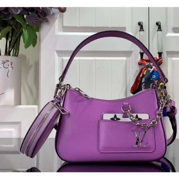 Louis Vuitton Women LV Marellini Handbag Lilas Provence Lilac Epi Grained Cowhide Leather - Image 2