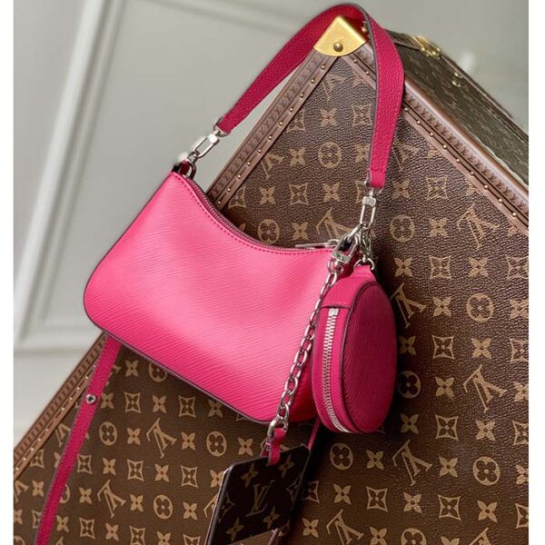 Louis Vuitton Women LV Marellini Handbag Rose Miami Pink Epi Grained Cowhide Leather - Image 3