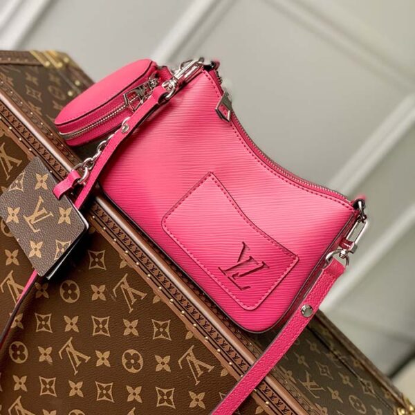 Louis Vuitton Women LV Marellini Handbag Rose Miami Pink Epi Grained Cowhide Leather - Image 4