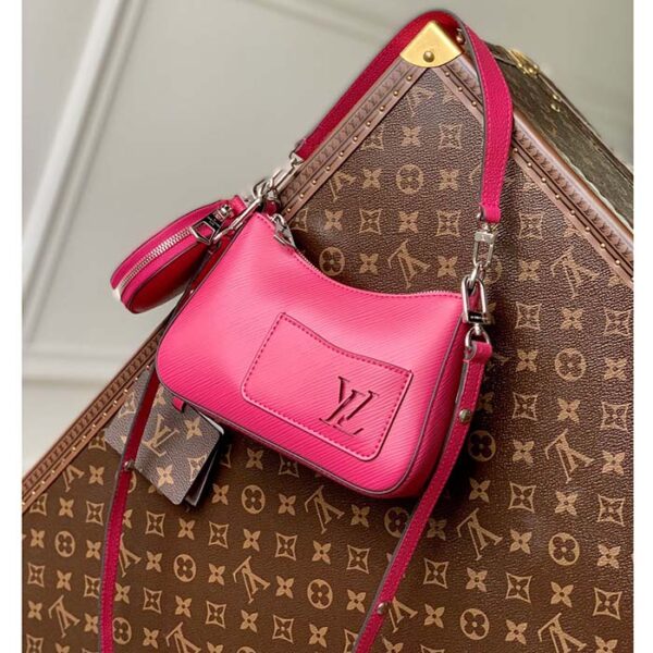 Louis Vuitton Women LV Marellini Handbag Rose Miami Pink Epi Grained Cowhide Leather - Image 2