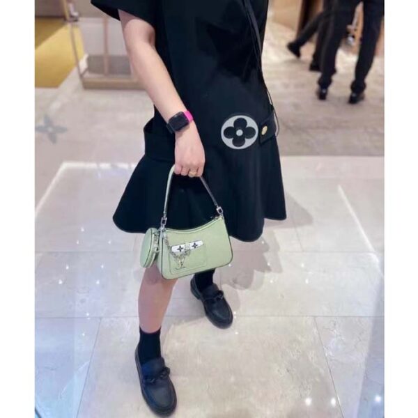Louis Vuitton Women LV Marellini Handbag Vert Noto Green Epi Grained Smooth Cowhide Leather - Image 13