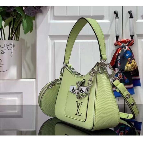 Louis Vuitton Women LV Marellini Handbag Vert Noto Green Epi Grained Smooth Cowhide Leather - Image 4