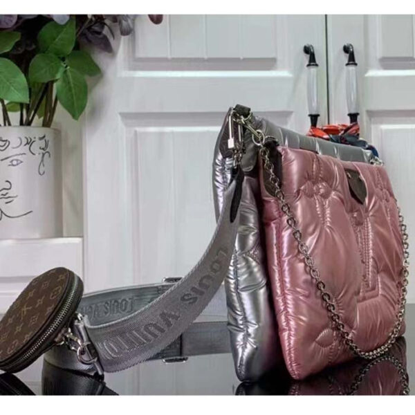 Louis Vuitton Women LV Maxi Multi-Pochette Accessoires Silver Pale Pink Recycled Nylon Econyl - Image 4