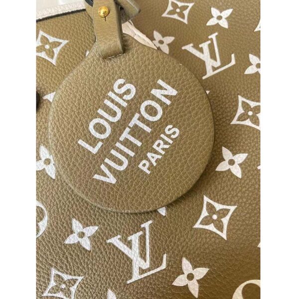Louis Vuitton Women LV Neverfull MM Carryall Tote Bag Printed Embossed Grained Cowhide - Image 7