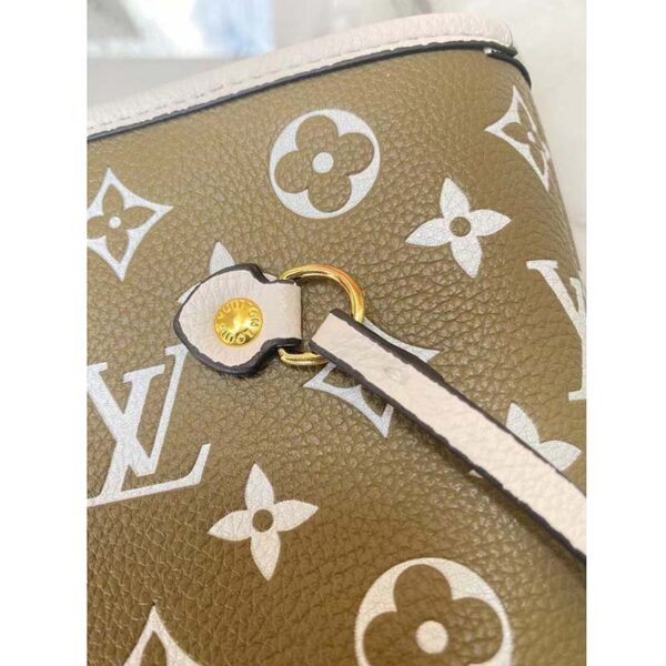 Louis Vuitton Women LV Neverfull MM Carryall Tote Bag Printed Embossed Grained Cowhide - Image 8