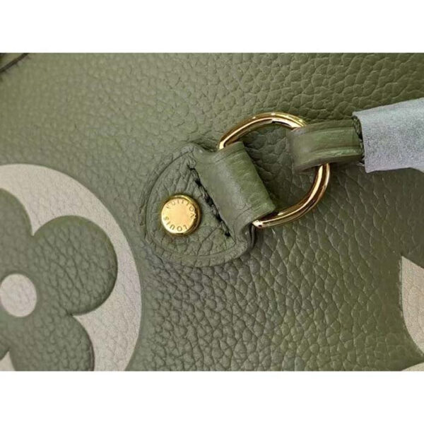 Louis Vuitton Women LV Neverfull MM Light Khaki Cream Monogram Empreinte Embossed Grained Cowhide Leather - Image 8