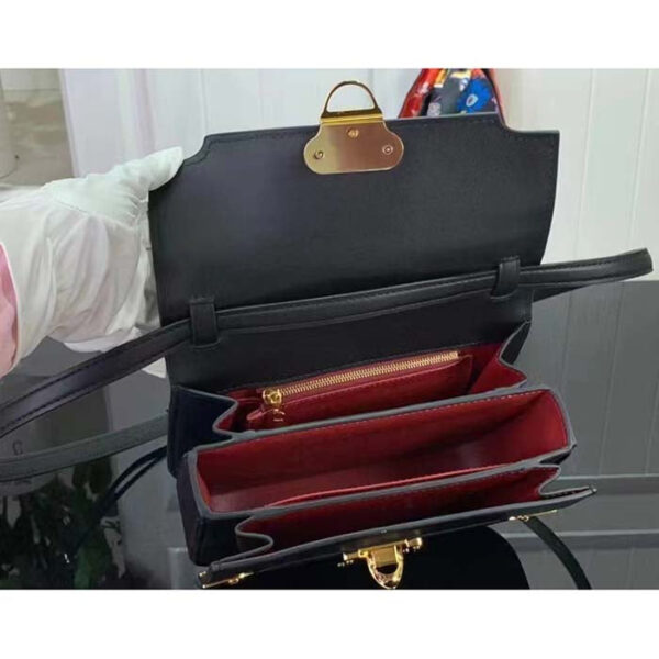 Louis Vuitton Women LV Orsay MM Handbag Black Cowhide Leather Flap Closure N-Lock - Image 6