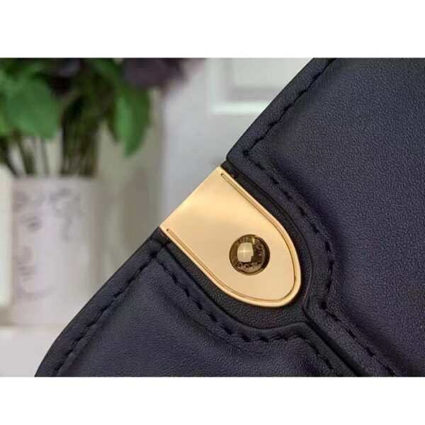 Louis Vuitton Women LV Orsay MM Handbag Black Cowhide Leather Flap Closure N-Lock - Image 9