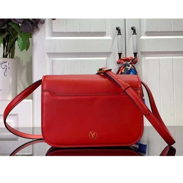 Louis Vuitton Women LV Orsay MM Handbag Red Cowhide Leather Flap Closure N-Lock - Image 4