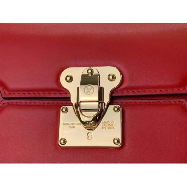 Louis Vuitton Women LV Orsay MM Handbag Red Cowhide Leather Flap Closure N-Lock - Image 7