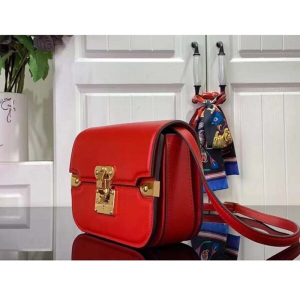 Louis Vuitton Women LV Orsay MM Handbag Red Cowhide Leather Flap Closure N-Lock - Image 3