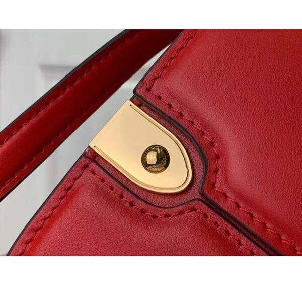 Louis Vuitton Women LV Orsay MM Handbag Red Cowhide Leather Flap Closure N-Lock - Image 8