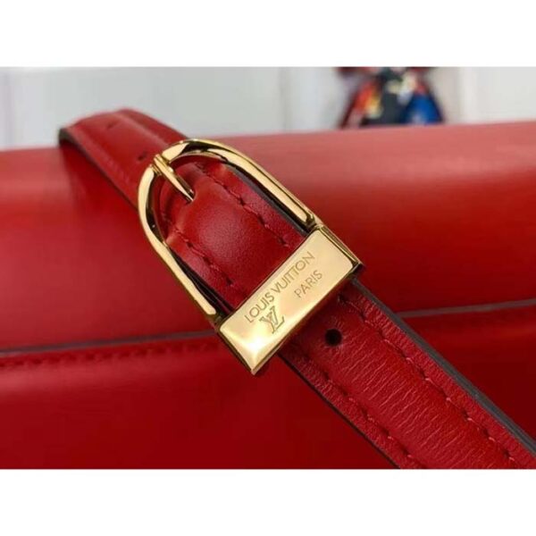 Louis Vuitton Women LV Orsay MM Handbag Red Cowhide Leather Flap Closure N-Lock - Image 9
