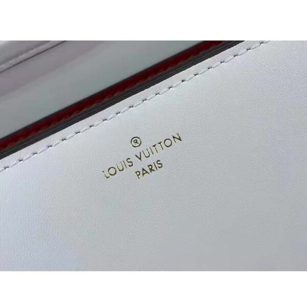 Louis Vuitton Women LV Orsay MM Handbag White Cowhide Leather Flap Closure N-Lock - Image 10