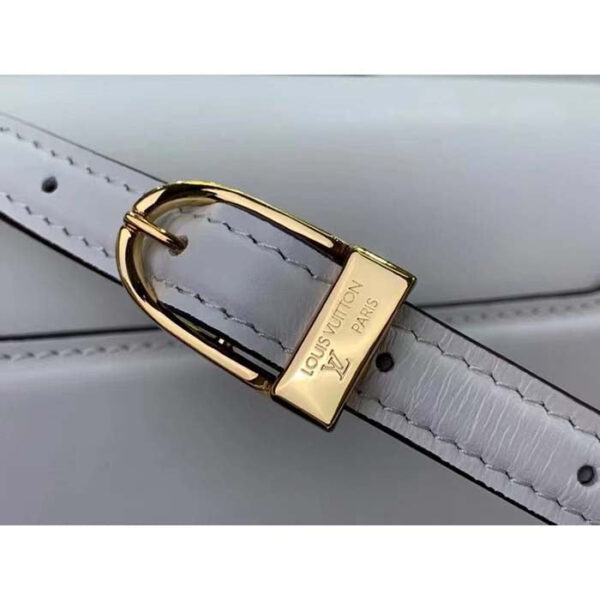 Louis Vuitton Women LV Orsay MM Handbag White Cowhide Leather Flap Closure N-Lock - Image 8