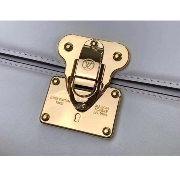 Louis Vuitton Women LV Orsay MM Handbag White Cowhide Leather Flap Closure N-Lock - Image 7