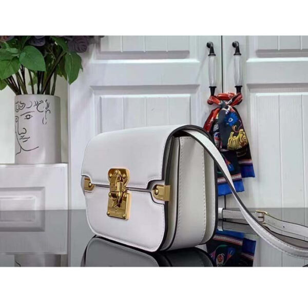 Louis Vuitton Women LV Orsay MM Handbag White Cowhide Leather Flap Closure N-Lock - Image 4