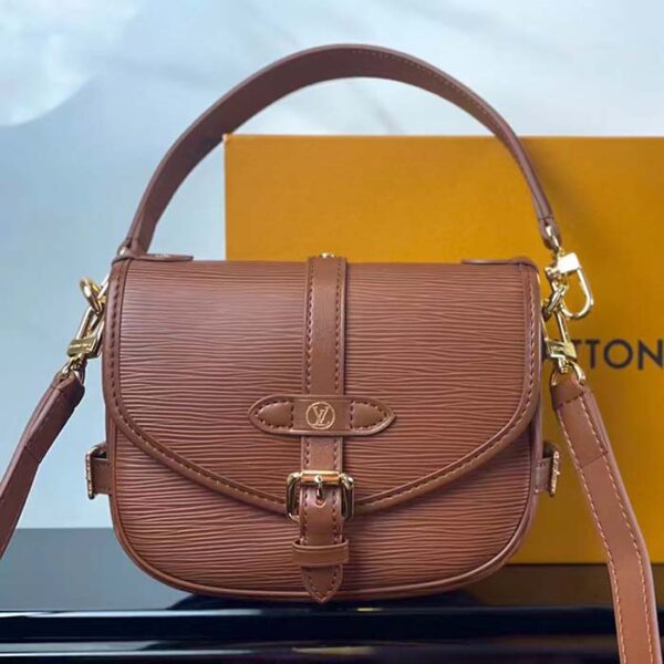 Louis Vuitton Women LV Saumur BB Cognac Brown Epi Grained Cowhide Leather - Image 2