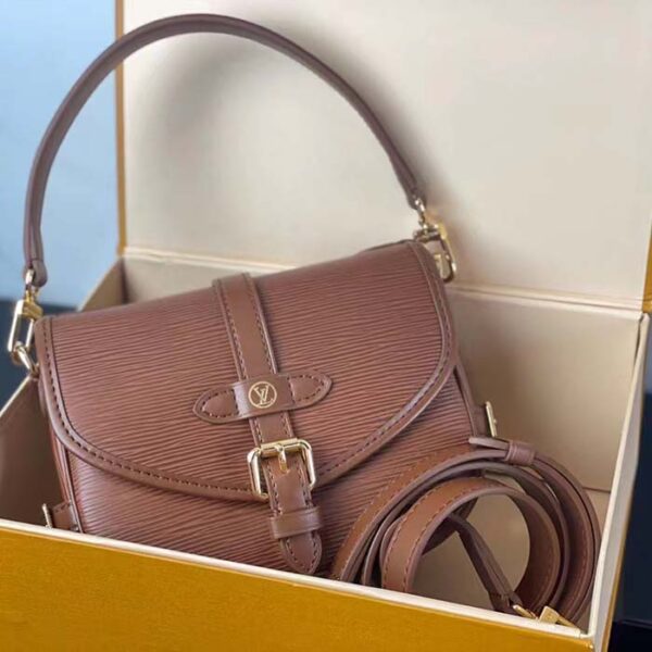 Louis Vuitton Women LV Saumur BB Cognac Brown Epi Grained Cowhide Leather - Image 5