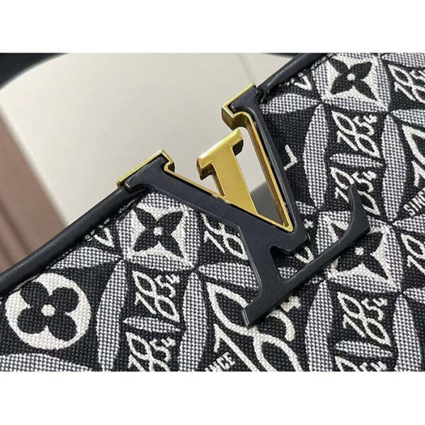 Louis Vuitton Women LV Since 1854 Capucines MM Gray Embroidered Calfskin Cowhide - Image 7