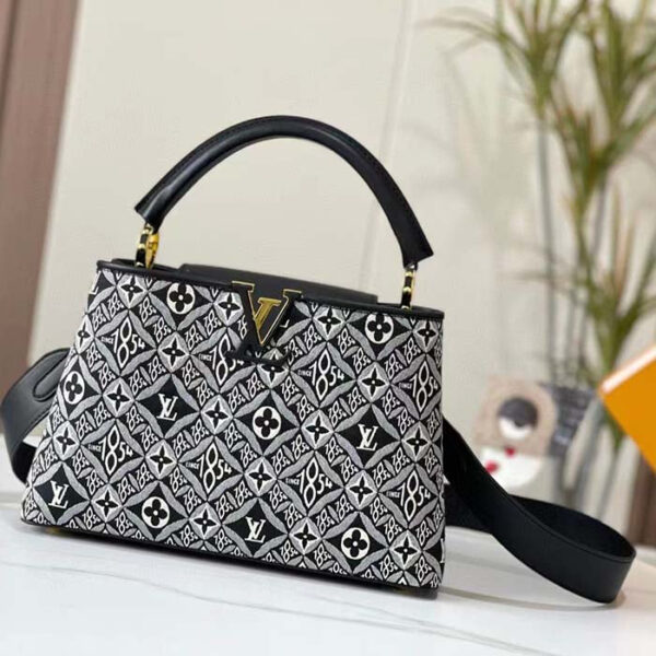 Louis Vuitton Women LV Since 1854 Capucines MM Gray Embroidered Calfskin Cowhide - Image 2