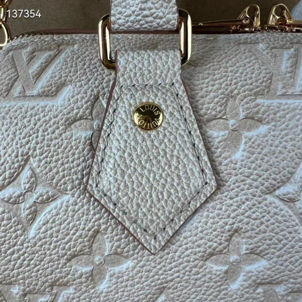 Louis Vuitton Women LV Speedy Bandouliere 20 Bag Beige Embossed Grained Cowhide Leather - Image 9