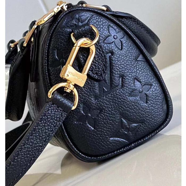Louis Vuitton Women LV Speedy Bandoulière 20 Black Embossed Grained Cowhide Leather - Image 7
