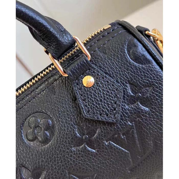 Louis Vuitton Women LV Speedy Bandoulière 20 Black Embossed Grained Cowhide Leather - Image 8