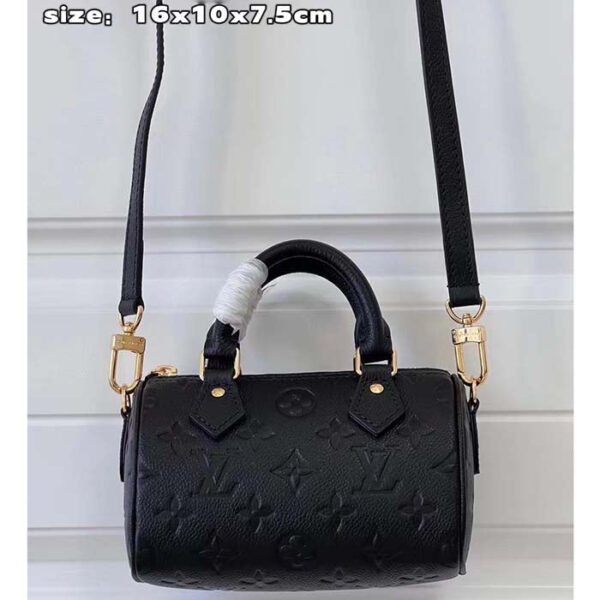 Louis Vuitton Women LV Speedy Bandoulière 20 Black Embossed Grained Cowhide Leather - Image 2