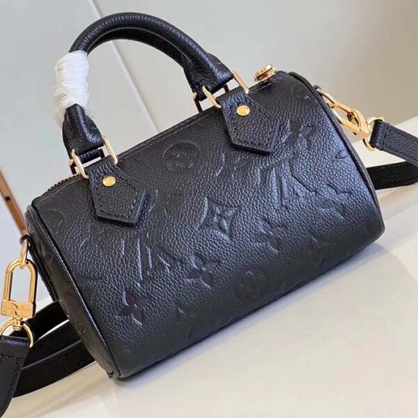 Louis Vuitton Women LV Speedy Bandoulière 20 Black Embossed Grained Cowhide Leather - Image 4