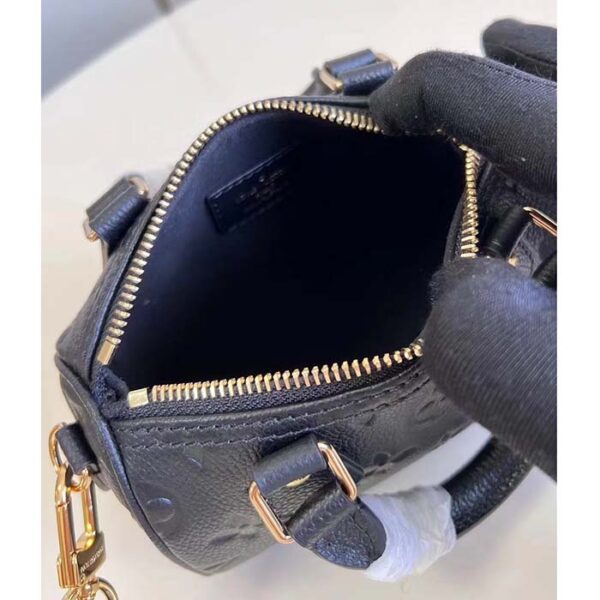Louis Vuitton Women LV Speedy Bandoulière 20 Black Embossed Grained Cowhide Leather - Image 6