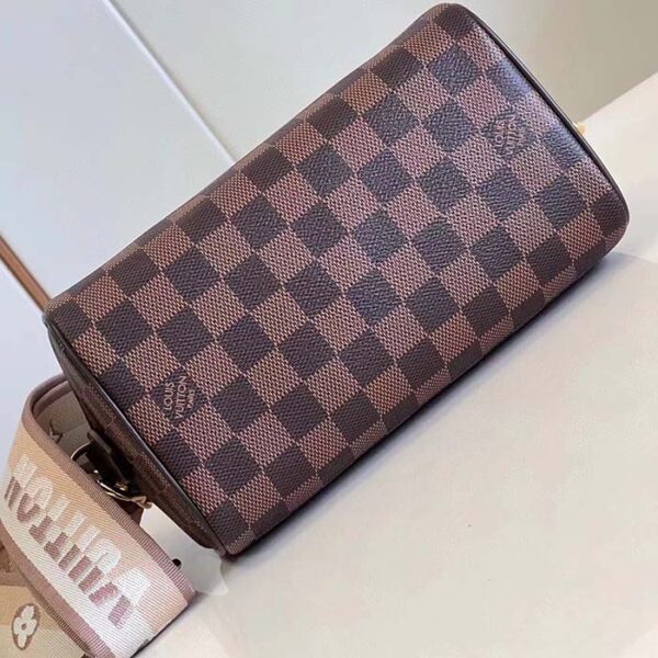 Louis Vuitton Women LV Speedy Bandoulière 20 Damier Ebene Coated Canvas Cowhide Leather - Image 5