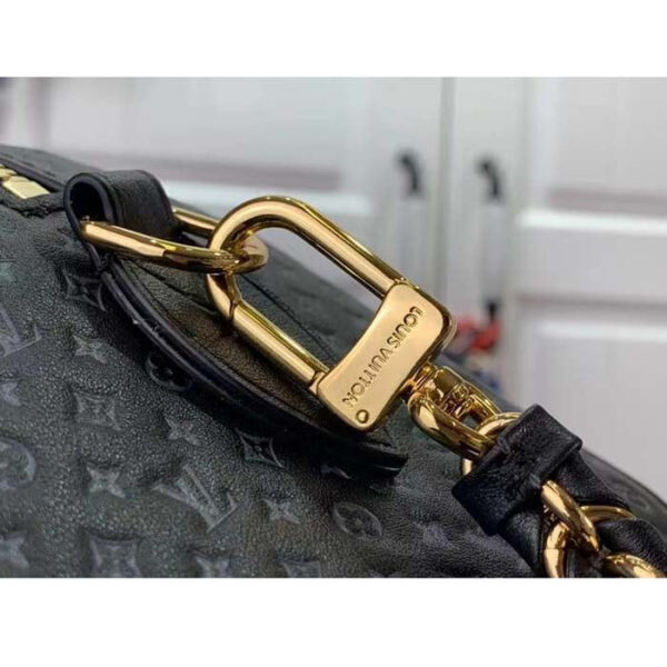 Louis Vuitton Women LV Speedy Bandouliere 20 Handbag Black Calfskin Double Zip - Image 9