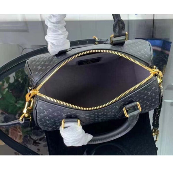 Louis Vuitton Women LV Speedy Bandouliere 20 Handbag Black Calfskin Double Zip - Image 6