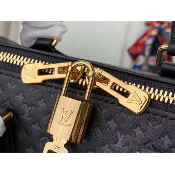 Louis Vuitton Women LV Speedy Bandouliere 20 Handbag Black Calfskin Double Zip - Image 8