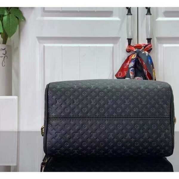 Louis Vuitton Women LV Speedy Bandouliere 20 Handbag Black Calfskin Double Zip - Image 5