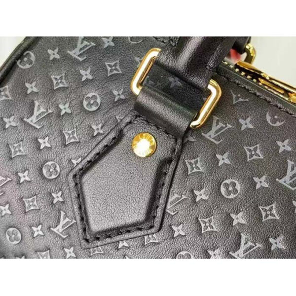 Louis Vuitton Women LV Speedy Bandouliere 20 Handbag Black Calfskin Double Zip - Image 7