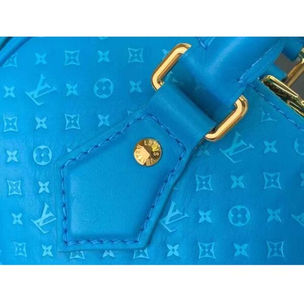 Louis Vuitton Women LV Speedy Bandouliere 20 Handbag Blue Calfskin Double Zip - Image 7