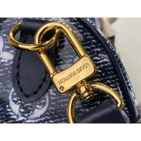 Louis Vuitton Women LV Speedy Bandouliere 20 Handbag Blue Monoglam Coated Canvas - Image 10