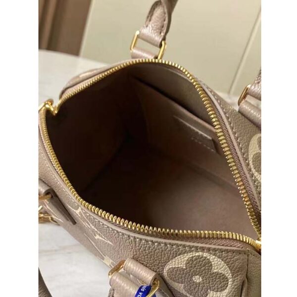 Louis Vuitton Women LV Speedy Bandouliere 20 Handbag Gray Beige Monogram Empreinte Embossed Cowhide - Image 7