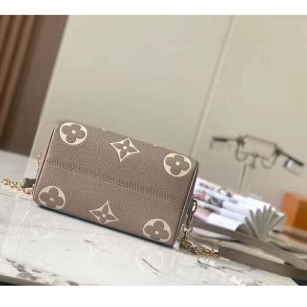 Louis Vuitton Women LV Speedy Bandouliere 20 Handbag Gray Beige Monogram Empreinte Embossed Cowhide - Image 6