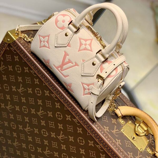 Louis Vuitton Women LV Speedy Bandouliere 20 Handbag Pink Monogram Empreinte Embossed Cowhide - Image 2