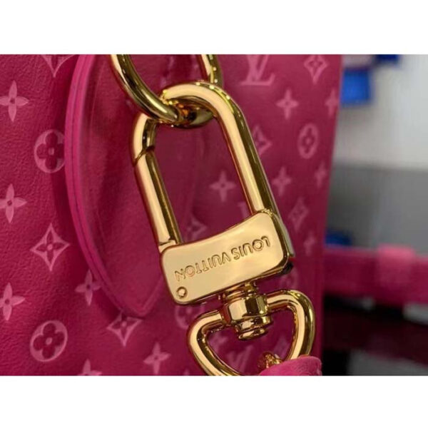 Louis Vuitton Women LV Speedy Bandouliere 20 Handbag Rose Calfskin Double Zip - Image 9
