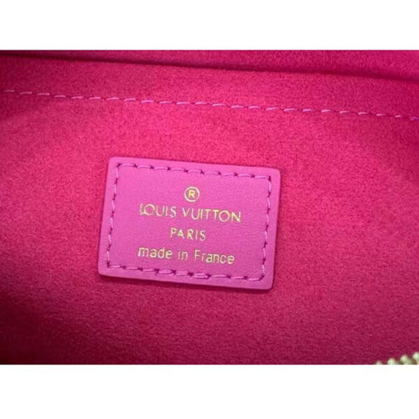 Louis Vuitton Women LV Speedy Bandouliere 20 Handbag Rose Calfskin Double Zip - Image 10