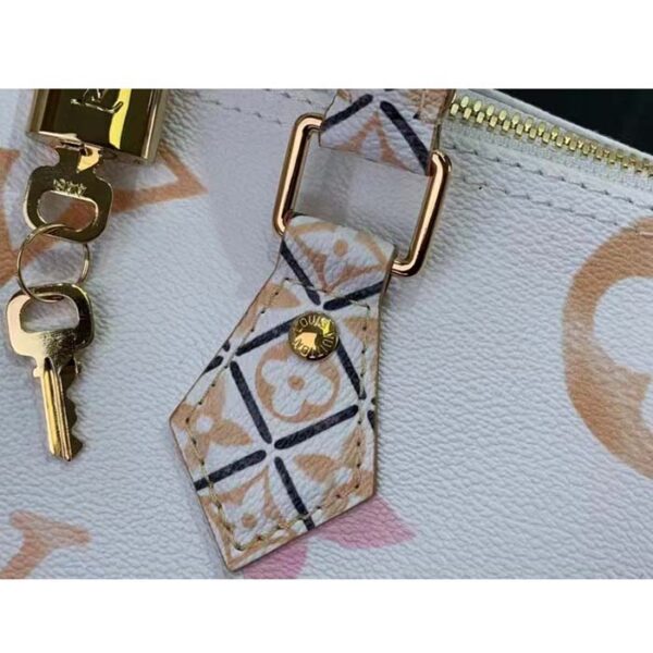 Louis Vuitton Women LV Speedy Bandoulière 25 Beige Monogram Coated Canvas Double Zip Padlock - Image 9