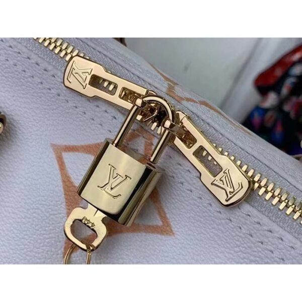 Louis Vuitton Women LV Speedy Bandoulière 25 Beige Monogram Coated Canvas Double Zip Padlock - Image 11