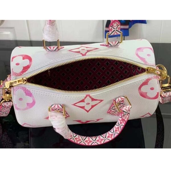 Louis Vuitton Women LV Speedy Bandoulière 25 Pink Monogram Coated Canvas Double Zip Padlock - Image 6